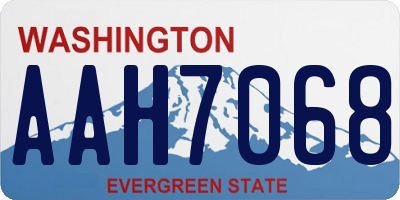 WA license plate AAH7068