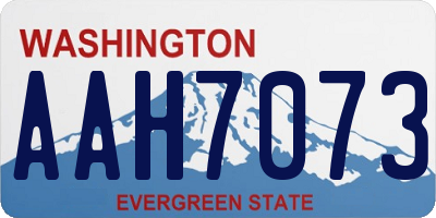 WA license plate AAH7073