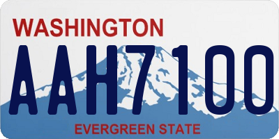 WA license plate AAH7100