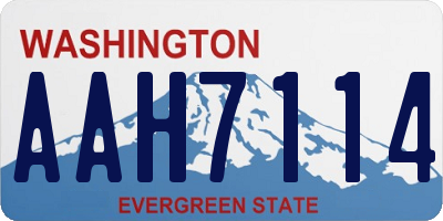 WA license plate AAH7114