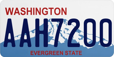 WA license plate AAH7200