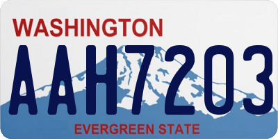 WA license plate AAH7203