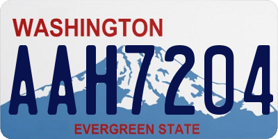 WA license plate AAH7204