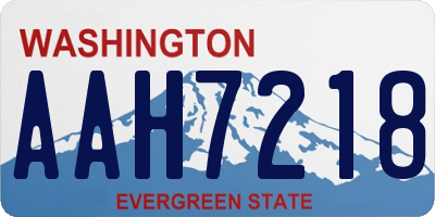 WA license plate AAH7218