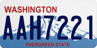 WA license plate AAH7221