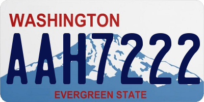 WA license plate AAH7222