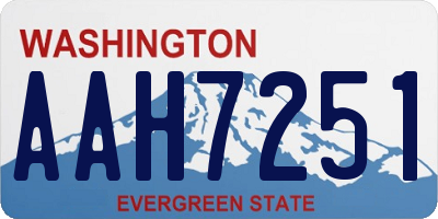 WA license plate AAH7251