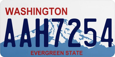 WA license plate AAH7254