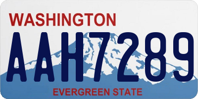 WA license plate AAH7289