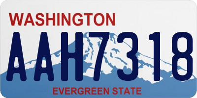 WA license plate AAH7318