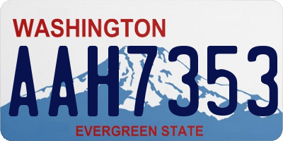 WA license plate AAH7353