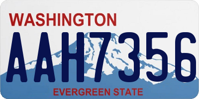 WA license plate AAH7356