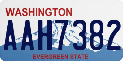 WA license plate AAH7382