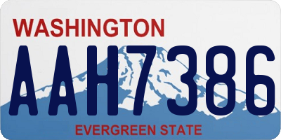 WA license plate AAH7386