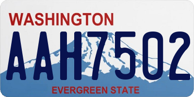 WA license plate AAH7502