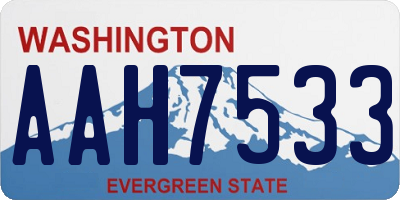 WA license plate AAH7533