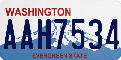 WA license plate AAH7534