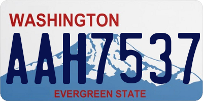 WA license plate AAH7537