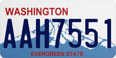 WA license plate AAH7551