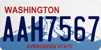 WA license plate AAH7567