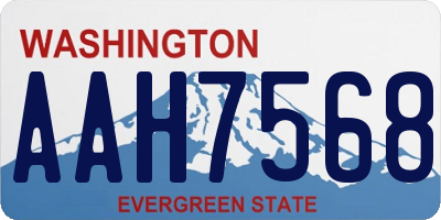 WA license plate AAH7568
