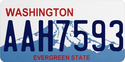 WA license plate AAH7593