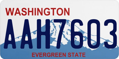 WA license plate AAH7603