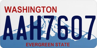 WA license plate AAH7607
