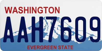 WA license plate AAH7609