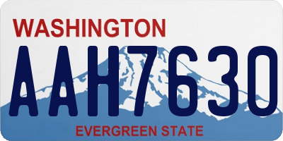 WA license plate AAH7630
