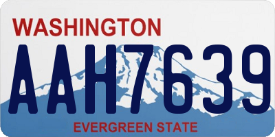 WA license plate AAH7639