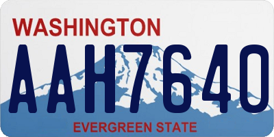 WA license plate AAH7640