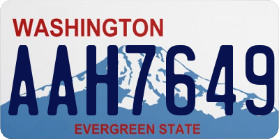 WA license plate AAH7649