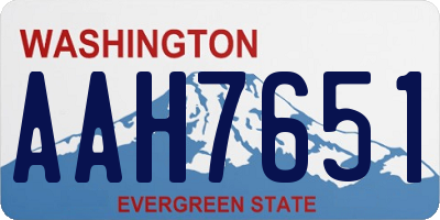 WA license plate AAH7651