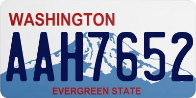 WA license plate AAH7652