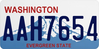 WA license plate AAH7654