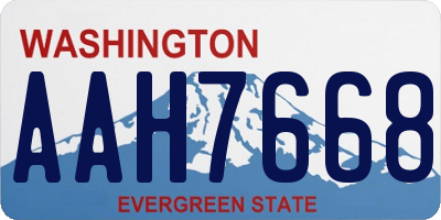 WA license plate AAH7668