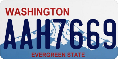 WA license plate AAH7669