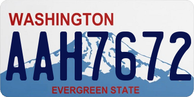 WA license plate AAH7672