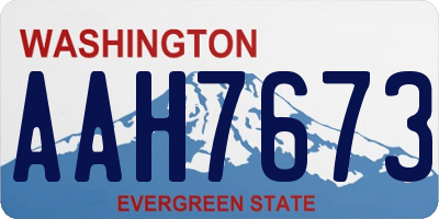 WA license plate AAH7673