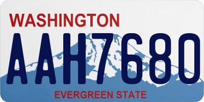 WA license plate AAH7680