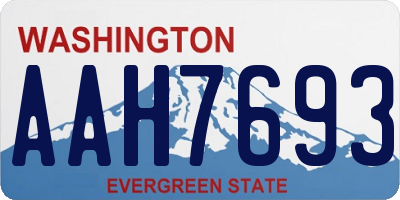 WA license plate AAH7693
