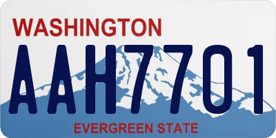 WA license plate AAH7701