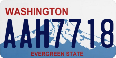 WA license plate AAH7718