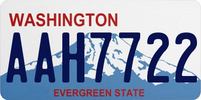 WA license plate AAH7722