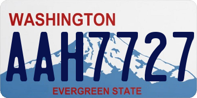 WA license plate AAH7727