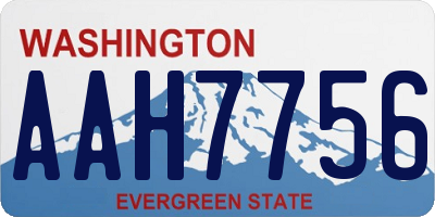 WA license plate AAH7756
