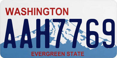 WA license plate AAH7769