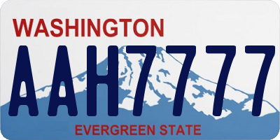 WA license plate AAH7777