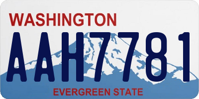 WA license plate AAH7781